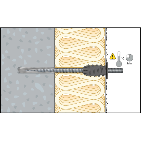ResiTHERM® 12, 2 szt., pręt kotwiący M12x260 A4, gwint przyłączeniowy M12x70 stal nierdzewna A4